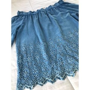 Style Envy Off The Shoulder Eyelit Top